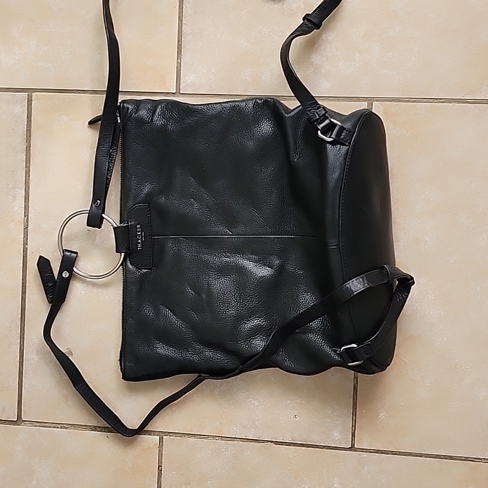 Thacker New York Black Leather Backpack - Picture 4 of 12